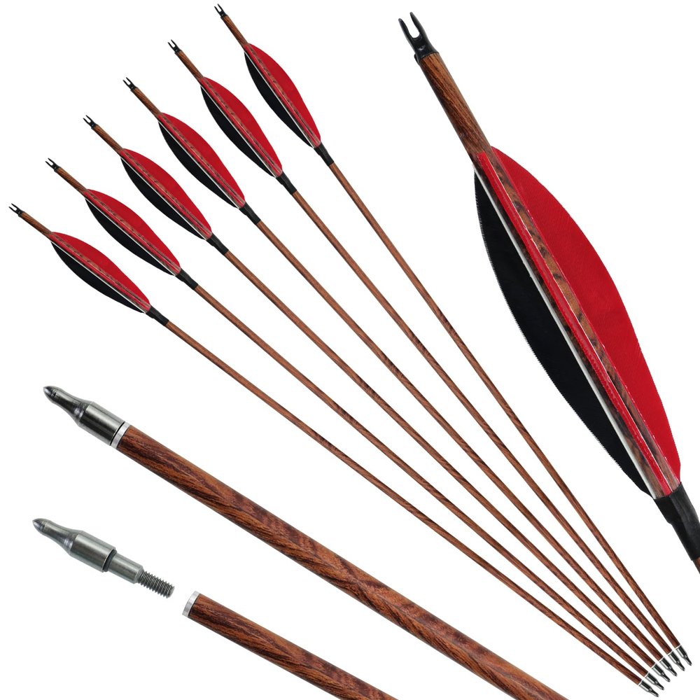 OBTOUTDOOR Archery Pure Carbon Arrows 30 inch Spine 500 with Removable Tips Practice Hunting Arrows for Compound Recurve Bow