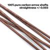 OBTOUTDOOR Archery Pure Carbon Arrows 30 inch Spine 500 with Removable Tips Practice Hunting Arrows for Compound Recurve Bow view 4