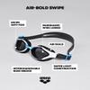 ARENA Unisex Adult Air-Bold Swipe Anti-Fog Training Swim Goggles for Men and Women Cushioned Seals Superior Comfort Non-Mirror Lens, Smoke/Smoke/Black view 2