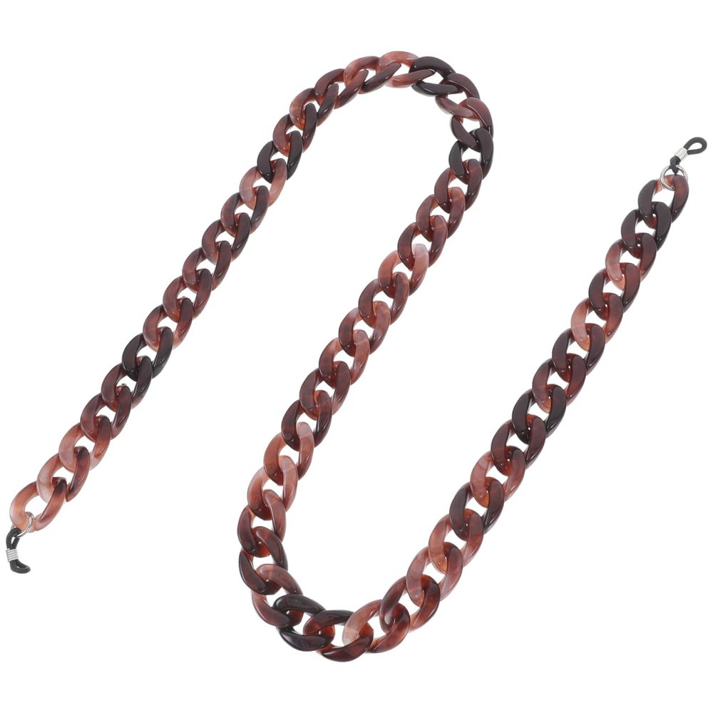 Healifty Tortoise Acrylic Glasses Chain for Women 27.5 Inch Lightweight Eyeglass Holder Lanyard Chunky Beaded Sunglasses Chain for Reading Glasses and Mask Accessories