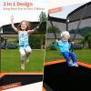 Giantex 6 Ft Kids Trampoline with Swing, Max Load 220lbs, Indoor Small Trampolines for 2 Kids, with Safety Enclosure Net, Built-in Zipper, ASTM Approved Toddler Rectangle Trampoline for 3-8 Year Old view 2