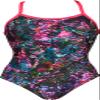 ARENA Women's Mountains Texture Light Drop Back MaxLife One Piece Swimsuit, Freak Rose/Multi, 24