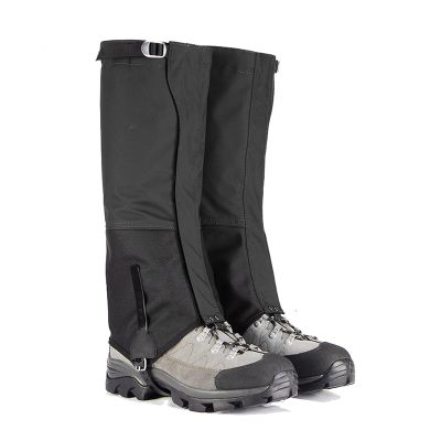 LYLFF Outdoor Leg Gaiters, Adjustable Waterproof and Anti-Snake Bite Hiking Boots Leg Guards, Suitable for Hiking and Desert Jungle Camping Snow (Color : Black, Size : Medium)