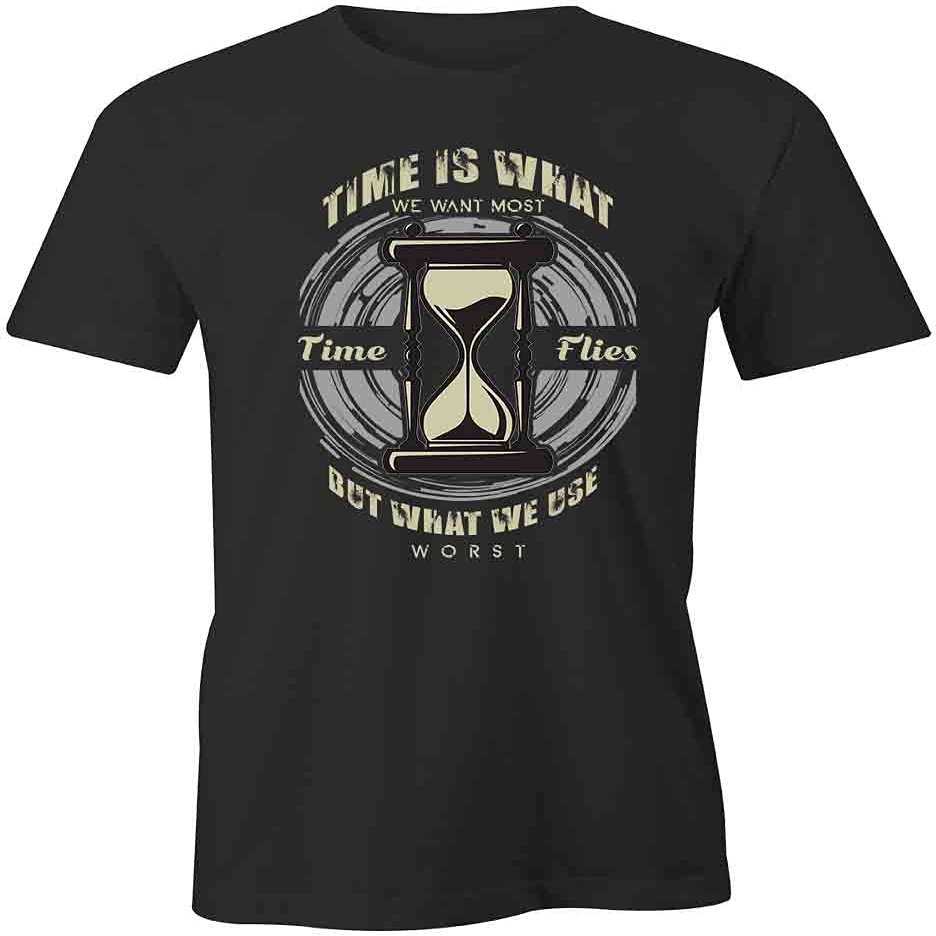 Time Flies Hourglass T-Shirt | Black, Printed Tees, Graphic Tshirts