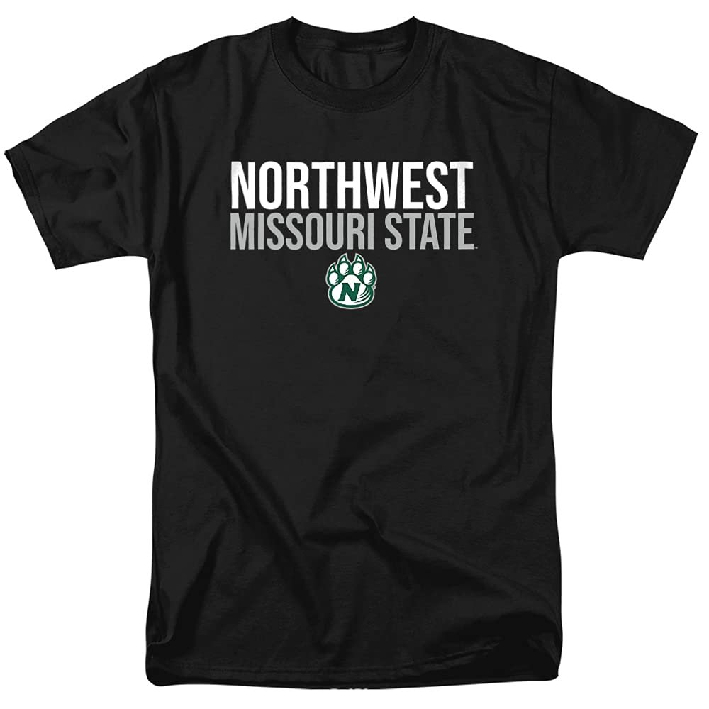 Northwest Missouri State University Official Stacked Unisex Adult T-Shirt, Black, 4X-Large