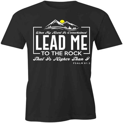 Lead Me to The Rock T-Shirt | Black, Printed Tees, Graphic Tshirts