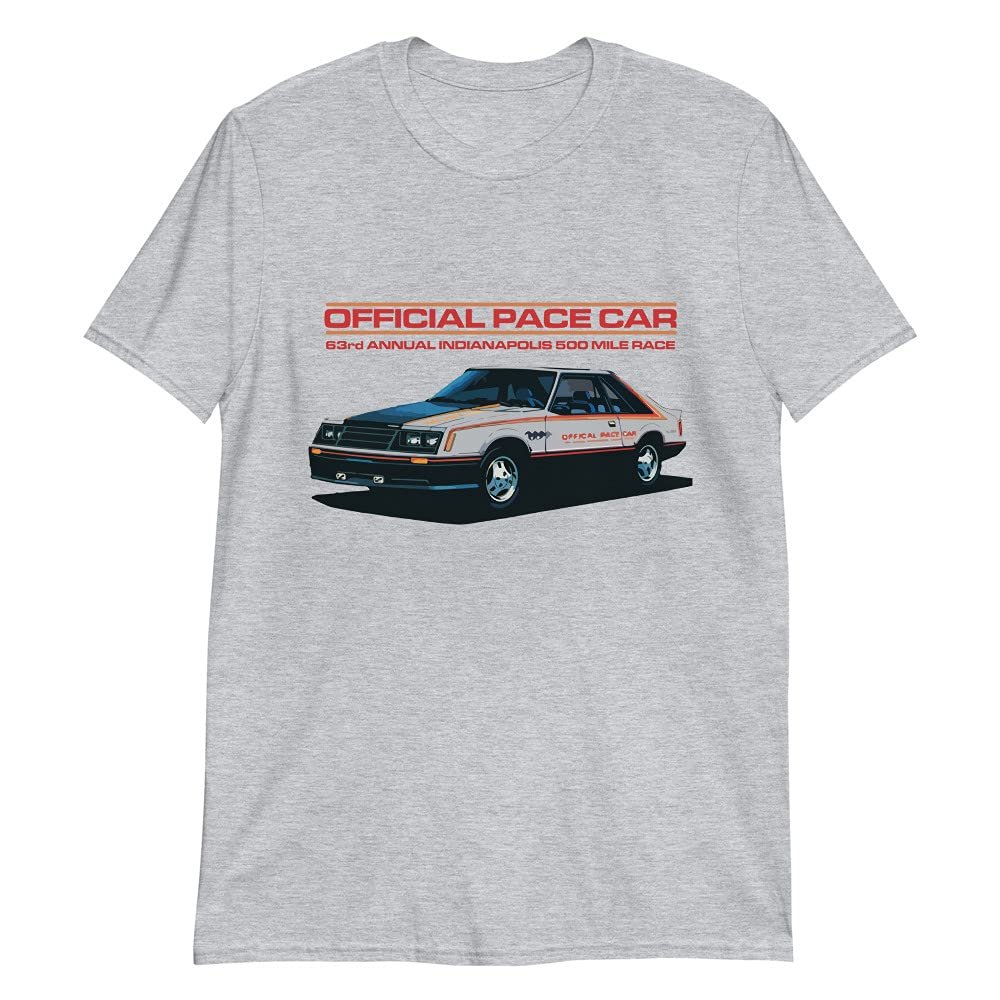 1979 Stang 63rd Annual Indianapolis 500 Official Pace Car Short-Sleeve Unisex T-Shirt Sport Grey