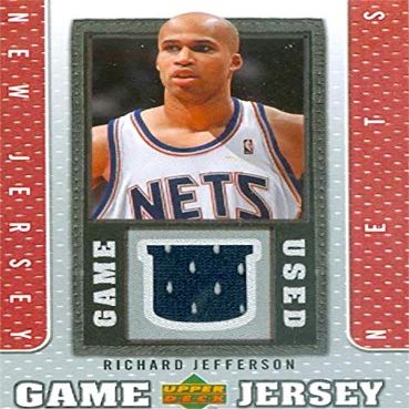 Sports Memorabilia Autograph Warehouse 587616 Richard Jefferson Player Worn Jersey Patch Basketball Card - New Jersey Nets - 2007 Upper Deck No.GJRJ
