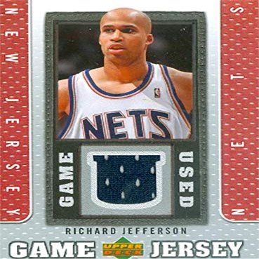 Sports Memorabilia Autograph Warehouse 587616 Richard Jefferson Player Worn Jersey Patch Basketball Card - New Jersey Nets - 2007 Upper Deck No.GJRJ