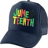 ALLNTRENDS Adult Trucker Hat Juneteenth Embroidered Freedom Day Baseball Cap Adjustable Support Mesh Back Truckers (Navy) view 1