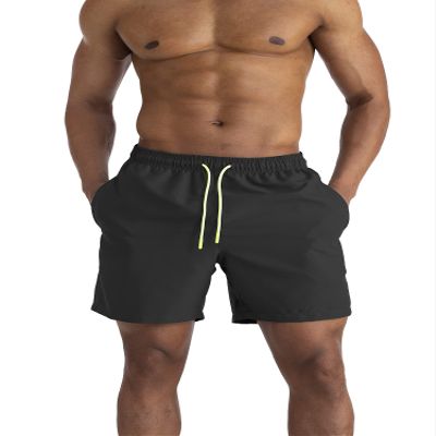AITLGINVEN Men's Swim Trunks Swimwear Sports Shorts with Pockets Black M