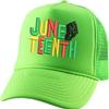 ALLNTRENDS Adult Trucker Hat Juneteenth Embroidered Freedom Day Baseball Cap Adjustable Support Mesh Back Truckers (Neon Green) view 1