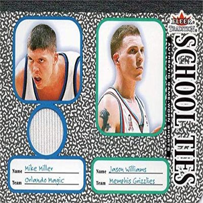 Sports Memorabilia Autograph Warehouse 653673 Mike Miller Player Worn Jersey Patch Basketball Card - Florida Gators - 2002 Fleer Tradition School Ties No.MM with Jason Williams
