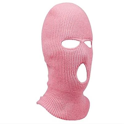 Mrlahat 3 Hole Ski Mask Face Neck Gaiter Beanie Balaclava Outdoor Sport Warm Full Face OSFM (Light Pink)