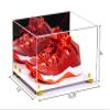 Better Display Cases Acrylic Shoe Pair Display Case - Large Rectangle Box with Mirror Case, White Base and Yellow Risers 15.25" x 12" x 9" (V13/A082) view 2