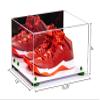 Better Display Cases Acrylic Shoe Pair Display Case - Large Rectangle Box with Mirror Case, White Base and Green Risers 15.25" x 12" x 9" (V13/A082) view 2