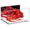 Better Display Cases Acrylic Shoe Pair Display Case - Large Rectangle Box with Mirror Case, White Base and White Risers 15.25" x 12" x 9" (V13/A082) view 1