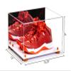 Better Display Cases Acrylic Shoe Pair Display Case - Large Rectangle Box with Mirror Case, White Base and Orange Risers 15.25" x 12" x 9" (V13/A082) view 2