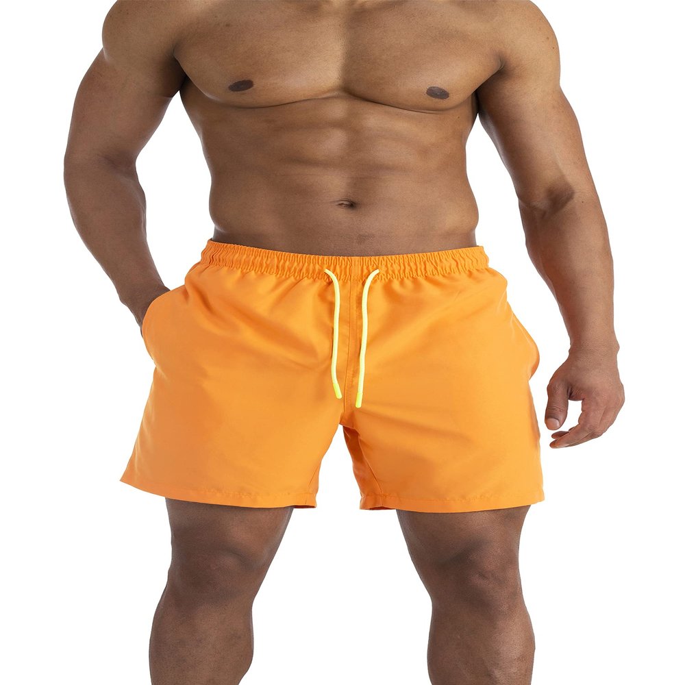 AITLGINVEN Men's Swim Trunks Swimwear Sports Shorts with Pockets Yellow M