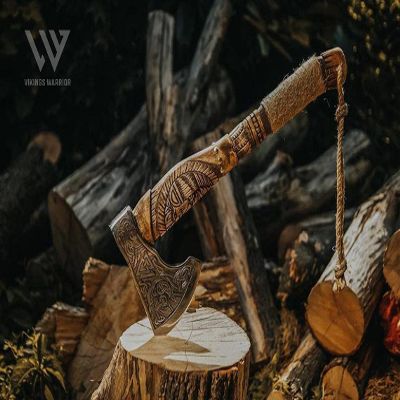 Viking Axe Forged Gift - Odins Glory, Viking Hatchet, Battle Axe, Scandinavian Axe