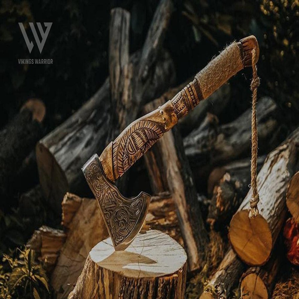 Viking Axe Forged Gift - Odins Glory, Viking Hatchet, Battle Axe, Scandinavian Axe