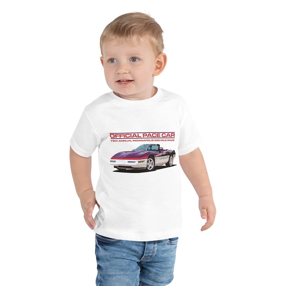 JG Infinite 1995 'Vette Convertible Indianapolis 500 Pace Car Toddler Short Sleeve Tee White