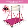 BYBAG Foldable Gymnastics Kip Bar,Horizontal Bar for Kids Girls Junior,No Wobble Gym Equipment for Home Indoor,3' to 5' Adjustable Height,Gymnasts 1-4 Levels,300 lbs Weight Capacity(LIGHTPINK) view 3