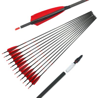 Spine 700 Arrow 24 Inch Arrow Target Practice Arrow Hunting Arrow Carbon Arrows Compound Bow Recurve Bow Adult Youth Archery Indoor Outdoor Shooting Field Tip 12pc