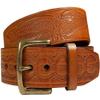 10221 Western Eagle Engraved Genuien Full Grain Cowhide Leather Casual Belt 1-1/2"(38mm) Wide (Tan, 46) view 1