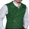 Profan Mens Double Breasted Suit Slim Fit Vest Suede Lapel Waistcoat for Wedding Groomsmen(Coffee,Small) view 2