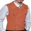 Profan Mens Double Breasted Suit Slim Fit Vest Suede Lapel Waistcoat for Wedding Groomsmen(Coffee,Small) view 3