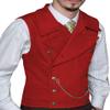 Profan Mens Double Breasted Suit Slim Fit Vest Suede Lapel Waistcoat for Wedding Groomsmen(Coffee,Small) view 4