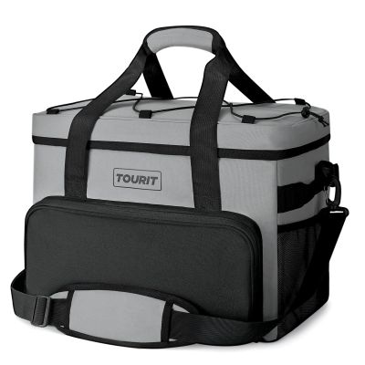 TOURIT Cooler Bag 24/35/46-Can Insulated Soft Cooler Portable Cooler Bag 14.6/24/32L Large Lunch Cooler for Picnic, Beach, Work, Trip (Grey, 46can/32L)
