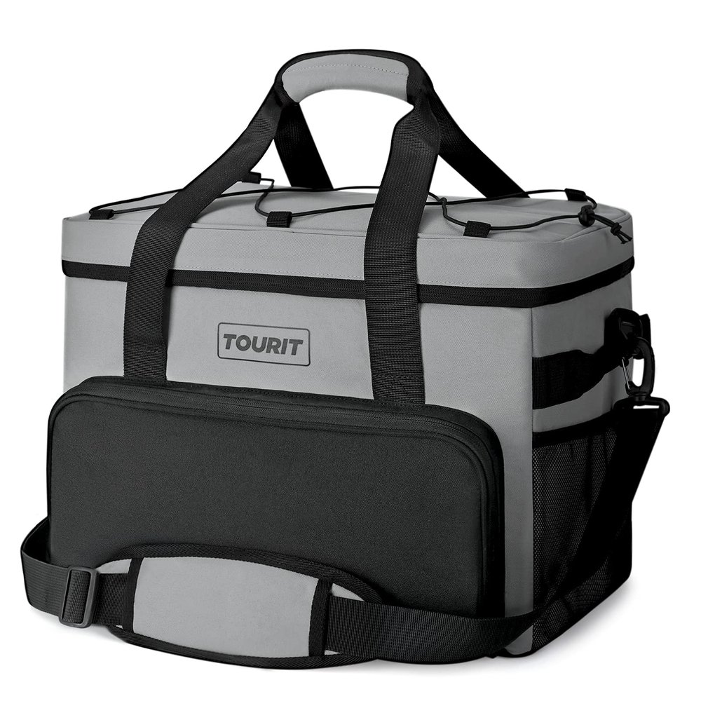 TOURIT Cooler Bag 24/35/46-Can Insulated Soft Cooler Portable Cooler Bag 14.6/24/32L Large Lunch Cooler for Picnic, Beach, Work, Trip (Grey, 46can/32L)