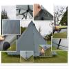 5 Person Tipi Tent Ultralight 20D Silicon-Nylon with Snow Skirt Tent 14.43 x 14.43 x 6.88 FT Height 6.88 FT Adjustable Weight 4.4lb (Green Grey) view 2