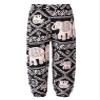 Agoky Girls Elastic Waist Yoga Pants Comfy Vintage Dance Pilates Bloomers Bohemian Harem Pants Beach Trousers Activewear Chain Elephant 9-10 Years view 1
