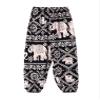 Agoky Girls Elastic Waist Yoga Pants Comfy Vintage Dance Pilates Bloomers Bohemian Harem Pants Beach Trousers Activewear Chain Elephant 9-10 Years view 3