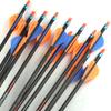 24pc ID 6.2mm .244" Custom Length 22-33 Inch Carbon Arrows Spine 250 300 340 400 500 600 700 800 Target Practice & Hunting Arrow Rotatable Nock for Recurve Bow Compound Bow Adult Youth Shooting view 1