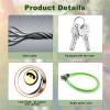 Juvielich Anti Theft Bike Lock 2ft.x12mm Bike Cable Lock with 2 Keys High Security Cable Lock Coiled Bike Lock for Outdoor Equipment, Bicycles, Scooters, Fence, Gate,Green 620x12mm view 4