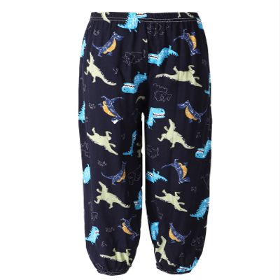 Agoky Girls Elastic Waist Yoga Pants Comfy Vintage Dance Pilates Bloomers Bohemian Harem Pants Beach Trousers Activewear Dinosaur 11-12 Years