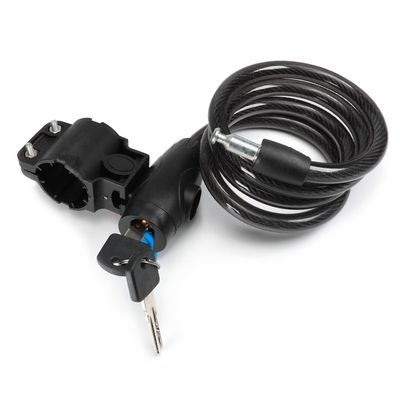 Juvielich Anti Theft Bike Lock Bike Cable Lock with Keys High Security Cable Lock Coiled Bike Lock 2 Keys Black 1100 x 11mm