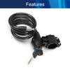Juvielich Anti Theft Bike Lock Bike Cable Lock with Keys High Security Cable Lock Coiled Bike Lock 2 Keys Black 1100 x 11mm view 3