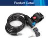 Juvielich Anti Theft Bike Lock Bike Cable Lock with Keys High Security Cable Lock Coiled Bike Lock 2 Keys Black 1100 x 11mm view 4