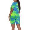 Maryia 2 Piece Outfits for Women V-Neck Yoga Top Blouse and Bodycon Cropped Short Pants Set High Waist Workout Tracksuit view 3