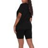 Maryia 2 Piece Outfits for Women V-Neck Yoga Top Blouse and Bodycon Cropped Short Pants Set High Waist Workout Tracksuit view 3