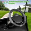 10L0L 13 Inch Golf Cart Steering Wheel Covers for EZGO TXT&RXV, Upgraded Microfiber Anti-Slip Steering Wheel Cover with Pu Leather view 2