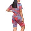 Maryia 2 Piece Outfits for Women V-Neck Yoga Top Blouse and Bodycon Cropped Short Pants Set High Waist Workout Tracksuit view 4