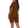 Maryia 2 Piece Outfits for Women V-Neck Yoga Top Blouse and Bodycon Cropped Short Pants Set High Waist Workout Tracksuit view 2