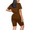 Maryia 2 Piece Outfits for Women V-Neck Yoga Top Blouse and Bodycon Cropped Short Pants Set High Waist Workout Tracksuit view 3