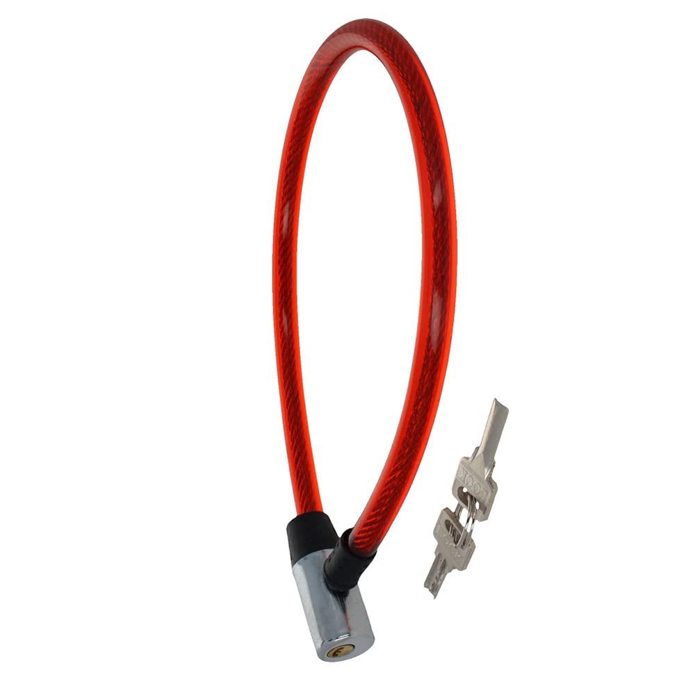Juvielich Anti Theft Bike Lock Bike Cable Lock with Keys High Security Cable Lock Coiled Bike Lock 2 Keys Red 640 x 10.5mm